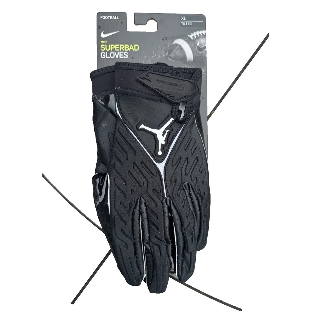 Nike Jordan Superbad 6.0 Football Gloves Black White DX4476-091 Men Size XL NWT